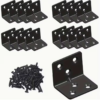Heavy Duty Black Stainless Steel L Shaped Corner Brackets 70pcs