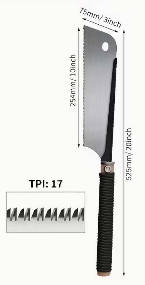 Japanese Pull Saw 17 TPI Flush Cut Saw